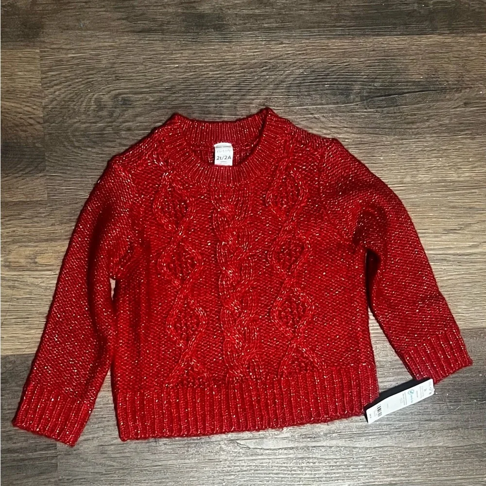Carter's Cozy Red and White Kids Sweater Set